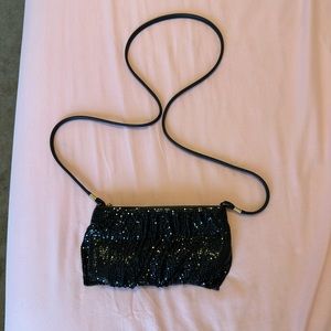 Vintage Whiting and Davis Black Sequin Mini purse